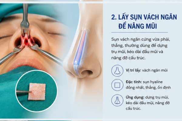 sụn vách ngăn có nhiều ưu điểm trong nâng mũi dùng sụn vách ngăn nâng mũi
